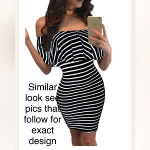 Charming Charlie black and white dress